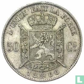 Belgique 50 centimes 1866 - Image 3