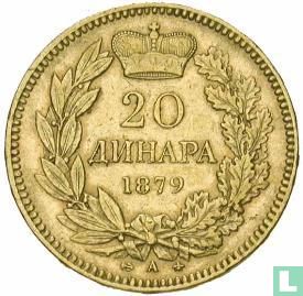 Serbie 20 dinara 1879 - Image 1