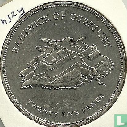 Guernsey 25 pence 1977 "25th anniversary Accession of Queen Elizabeth II" - Image 2