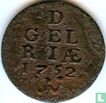 Gelderland 1 duit 1752 (cuivre) - Image 3