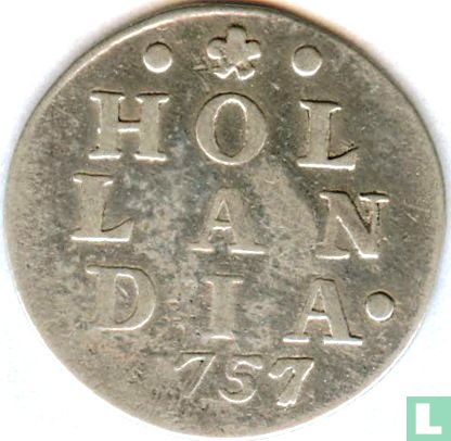 Holland 2 stuiver 1757 (zilver) - Afbeelding 1