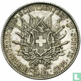 Zwitserland 5 francs 1867 "Schwyz" - Afbeelding 1