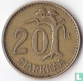 Finland 20 markkaa 1954 (2 punten onder M) - Afbeelding 2