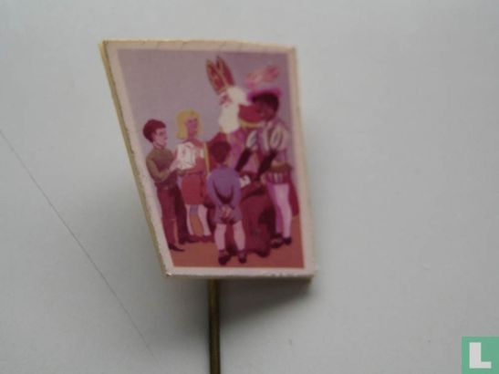 St. Nicholas and Zwarte Piet with children (without Remia) [white border]