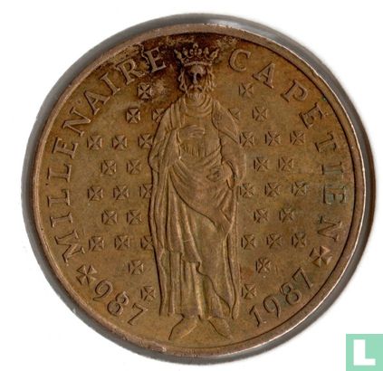 Frankreich 10 Franc 1987 (Nickel-Bronze) "Millennium of the Capetian dynasty" - Bild 2