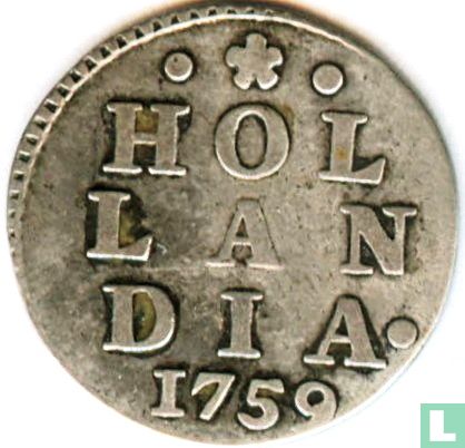 Holland 2 stuiver 1759 (zilver) - Afbeelding 1