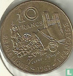 Frankrijk 10 francs 1985 (nikkel-brons) "100th Anniversary of the Death of Victor Hugo" - Afbeelding 1