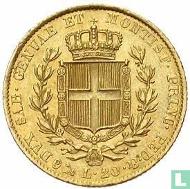 Sardinië 20 lire 1834 (anker) - Afbeelding 2