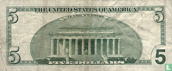 Verenigde Staten 5 dollars 1999 B - Afbeelding 2