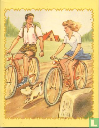 Jongen en meisje op fiets