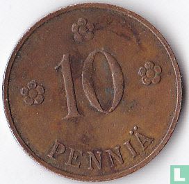 Finland 10 penniä 1939 "Dubbele lijn onder buik" - Afbeelding 2