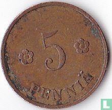 Finlande 5 penniä 1939 - Image 2