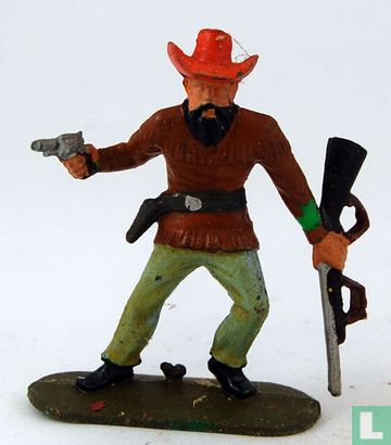 Cowboy mit Gewehr und Revolver (grün) - Bild 1