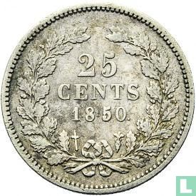 Nederland 25 cents 1850 - Afbeelding 1