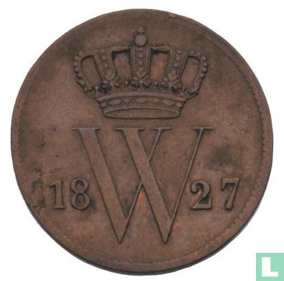 Nederland 1 cent 1827 (mercuriusstaf) - Afbeelding 1