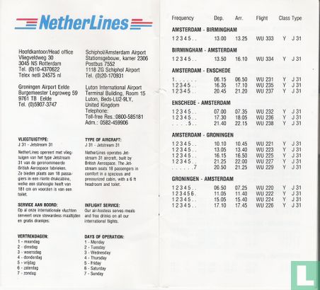 Netherlines   30/03/1986 - 27/10/1986 - Bild 3