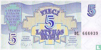 latvia 5 rubli - Image 1