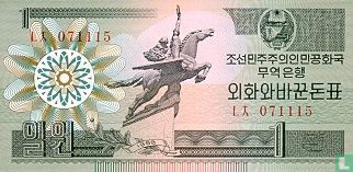 Noord Korea 1 Won groen - Afbeelding 1