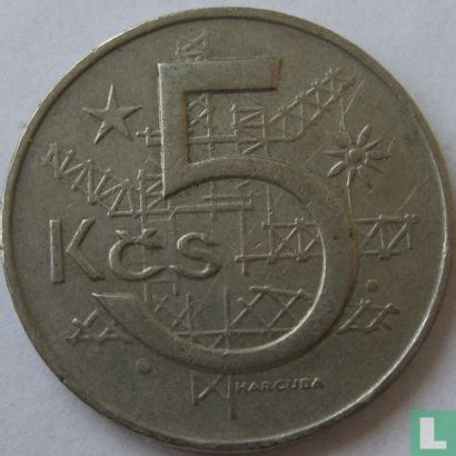 Tchécoslovaquie 5 korun 1973 - Image 2