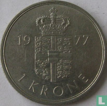Denemarken 1 krone 1977 - Afbeelding 1