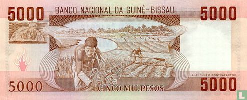 Guinea-Bissau 5,000 Pesos 1984 - Image 2