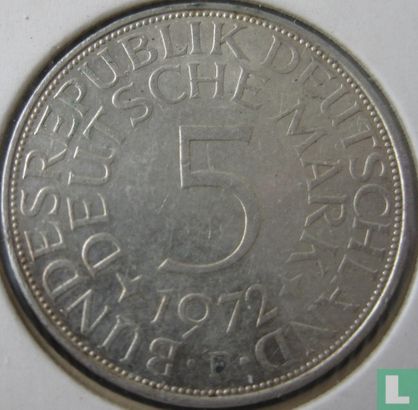 Germany 5 mark 1972 (F) - Image 1