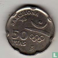 Spanje 50 pesetas 1992 "Olympics Barcelona '92" - Afbeelding 2