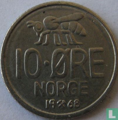 Noorwegen 10 øre 1968 - Afbeelding 1