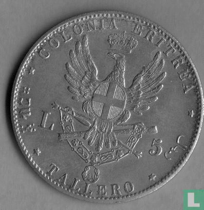 Eritrea 5 lire / tallero 1891 - Image 2