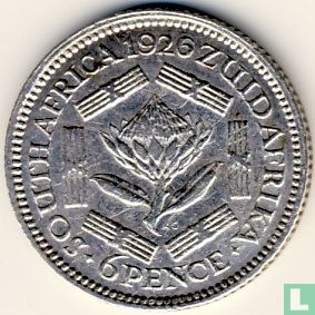 Zuid-Afrika 6 pence 1926 - Afbeelding 1