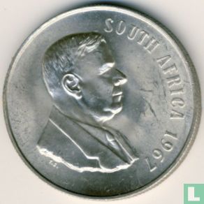 South Africa 1 rand 1967 (SOUTH AFRICA) "1st anniversary Death of Dr. Hendrik Verwoerd" - Image 1