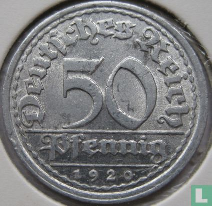Empire allemand 50 pfennig 1920 (J) - Image 1