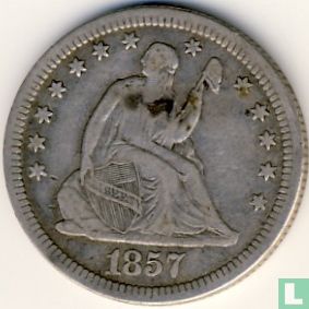 United States ¼ dollar 1857 (without letter) - Image 1