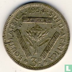 South Africa 3 pence 1954 - Image 1