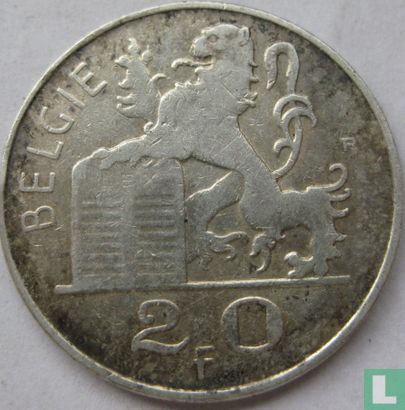Belgium 20 francs 1949 (NLD - coin alignment) - Image 2