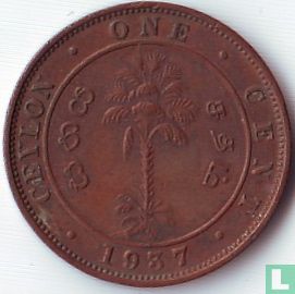 Ceylan 1 cent 1937 - Image 1