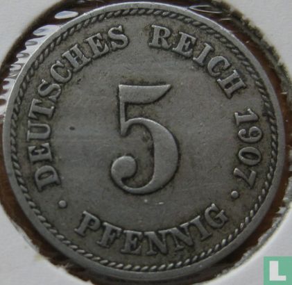 German Empire 5 pfennig 1907 (J) - Image 1