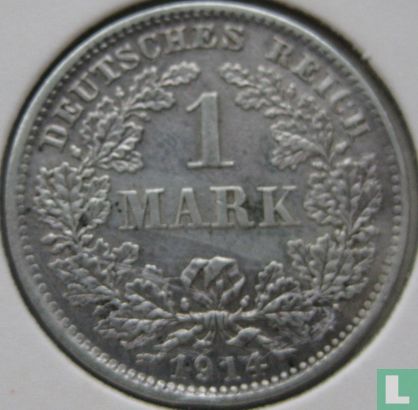 Empire allemand 1 mark 1914 (D) - Image 1