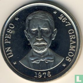 Dominikanische Republik 1 Peso 1976 "100th anniversary Death of Juan Pablo Duarte" - Bild 1