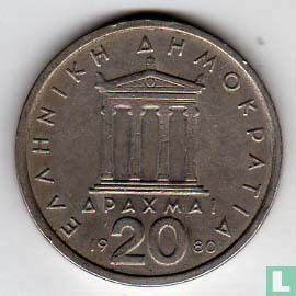 Greece 20 drachmai 1980 - Image 1