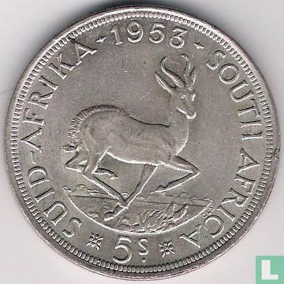Zuid-Afrika 5 shillings 1953 - Afbeelding 1