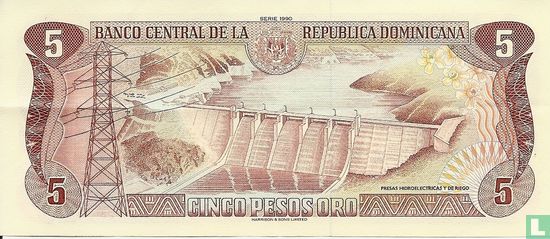 Dominicaanse Republiek 5 Pesos Oro 1990 - Afbeelding 2