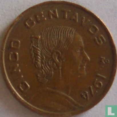 Mexique 5 centavos 1974 - Image 1