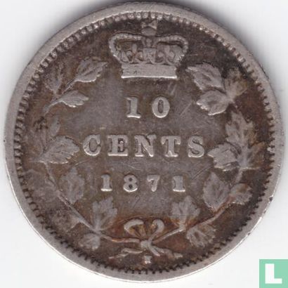 Canada 10 cents 1871 (avec H) - Image 1