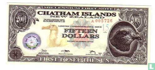 Chatham eilanden 15 dollars 2001 - Afbeelding 1