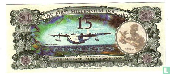 Chatham eilanden 15 dollars 2001 - Afbeelding 2