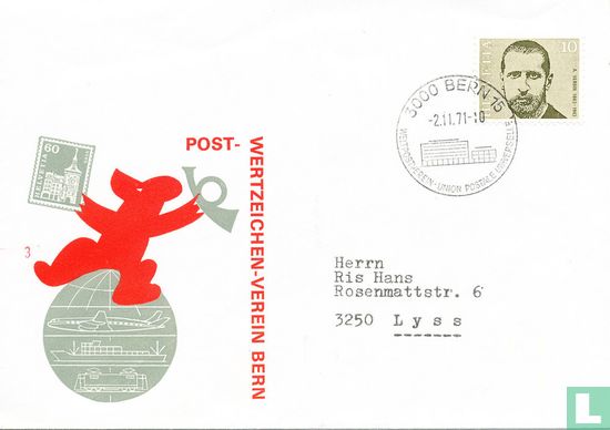 Poszegelvereniging Bern envelope