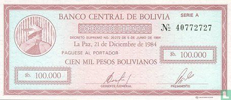 Bolivie 100.000 pesos bolivianos - Image 1