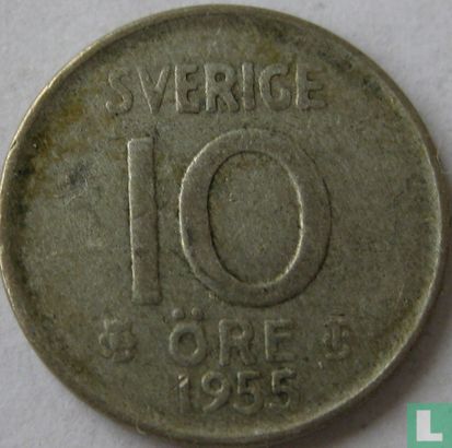Zweden 10 öre 1955 - Afbeelding 1