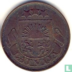 Lettonie 2 santimi 1922 (avec marque de monnaie) - Image 2